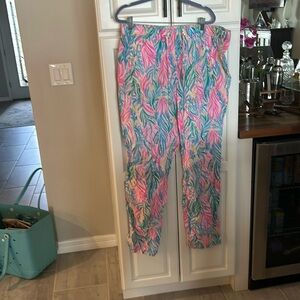 Lilly Pulitzer Pink and Blue Tropical Pants